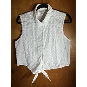 Victoria Secret Country Quality Cottons White Knotted Tank Top Size Medium